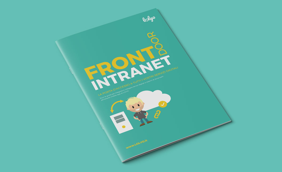 Grafica che mostra la brochure di lolyo per il front door intranet